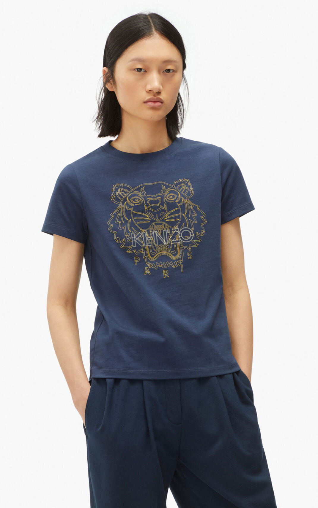 Kenzo Tiger Camisetas Mujer Azul Marino Azules | 2563149-OC